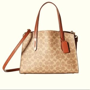 COACH coated canvas signature Charlie 28 carryall, excellent condition
